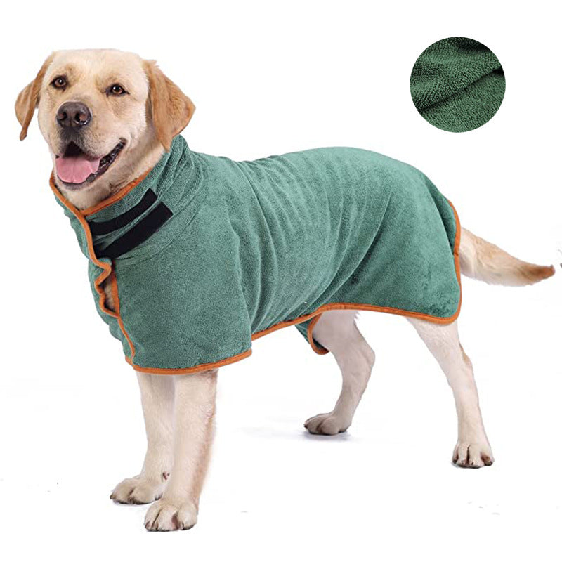 KFX-5526973 Fast-Drying Microfiber Pet Bathrobe – Adjustable Absorbent Grooming Coat for Dogs of All Sizes