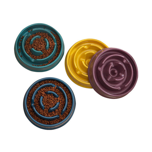 KFX-5531069 Slow Feed Anti-Tipping Pet Bowl - Split Design in Various Colors