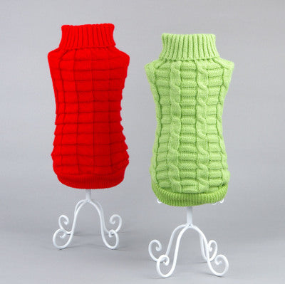 KFX-5531453 Cozy Solid Color Acrylic Dog & Cat Sweater for Pets - Casual Apparel Available in Multiple Sizes