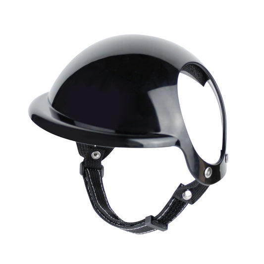 KFX-5532093 Pet Motorcycle Safety Helmet for Dogs and Cats - Monochrome Design in Black and Pink, Sizes S, M, L