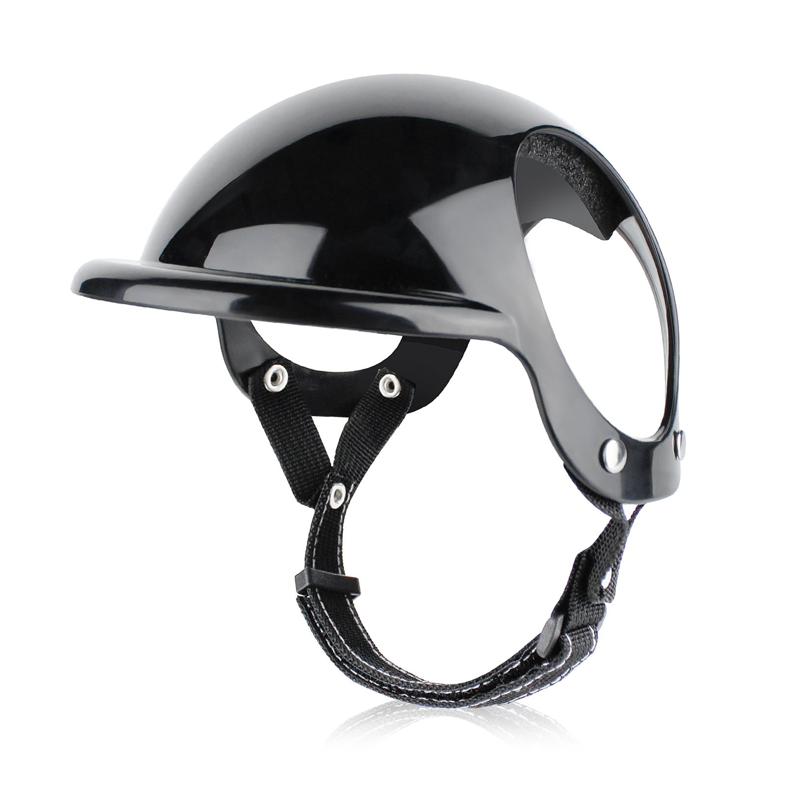 KFX-5532093 Pet Motorcycle Safety Helmet for Dogs and Cats - Monochrome Design in Black and Pink, Sizes S, M, L