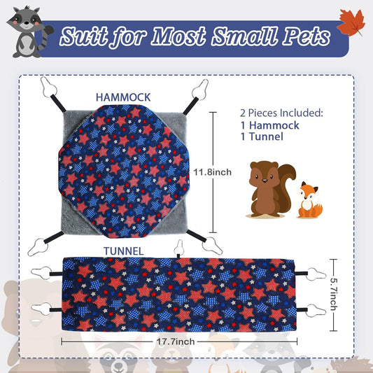 KFX-5532349 Ferret Hammock Set with Hanging Hammocks and Tubular Tunnel for Small Pets