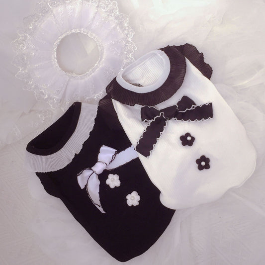 KFX-5532861 Black and White Floral Knot Dog Vest for Small to Extra Large Breeds