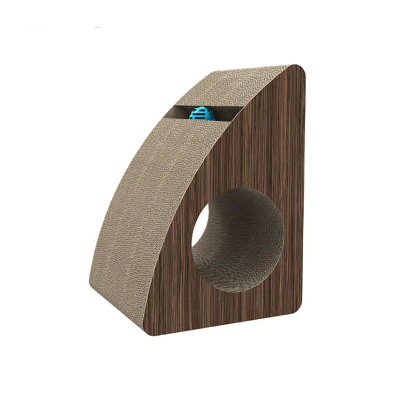KFX-5533245 Curved Triangle Cat Scratching Board for Claw Sharpening, Corrugated Paper & Wood