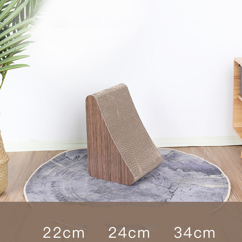 KFX-5533245 Curved Triangle Cat Scratching Board for Claw Sharpening, Corrugated Paper & Wood
