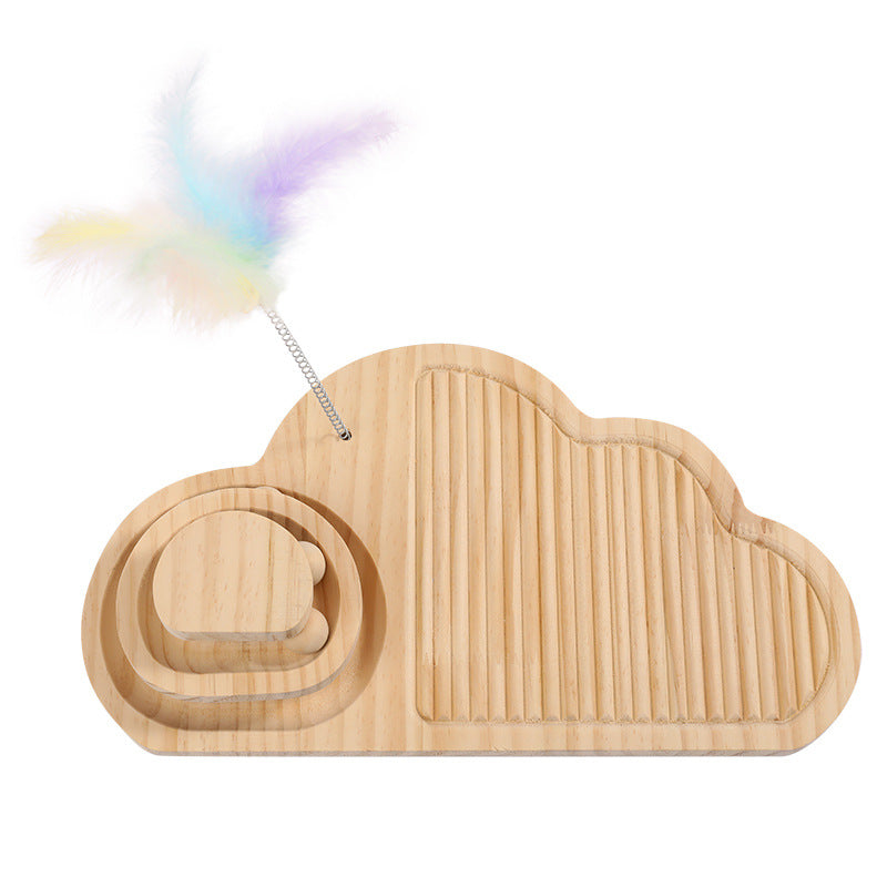 KFX-5533245 Curved Triangle Cat Scratching Board for Claw Sharpening, Corrugated Paper & Wood
