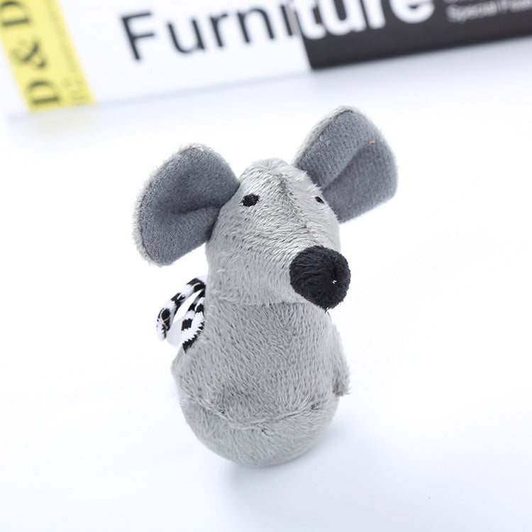 KFX-5535677 Plush Mouse Chick Cat Toy with Feather Tumbler for Playful Pets