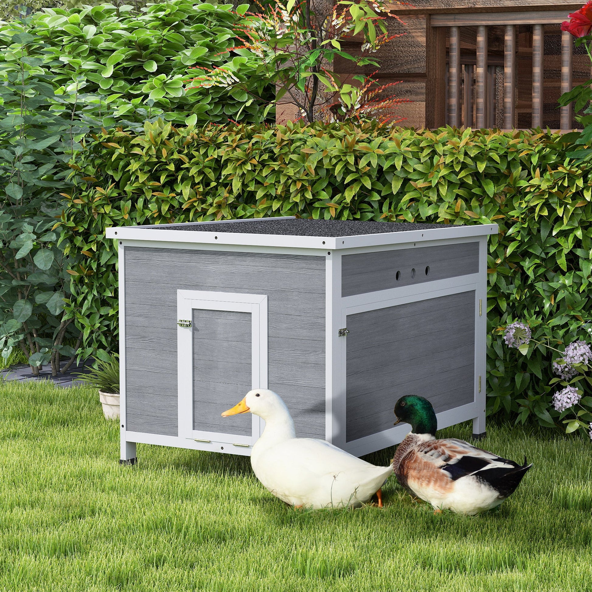 KFX-5536701 Duck Coop with Openable Roof for Comfortable Habitat