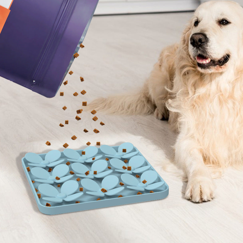 KFX-5536829 Washable Pet Dog Sniffing Toy Pad - Silicone Smell Exploration Mat in Green, Blue, Beige, Gray