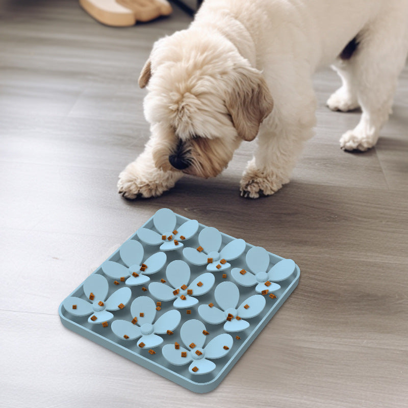 KFX-5536829 Washable Pet Dog Sniffing Toy Pad - Silicone Smell Exploration Mat in Green, Blue, Beige, Gray