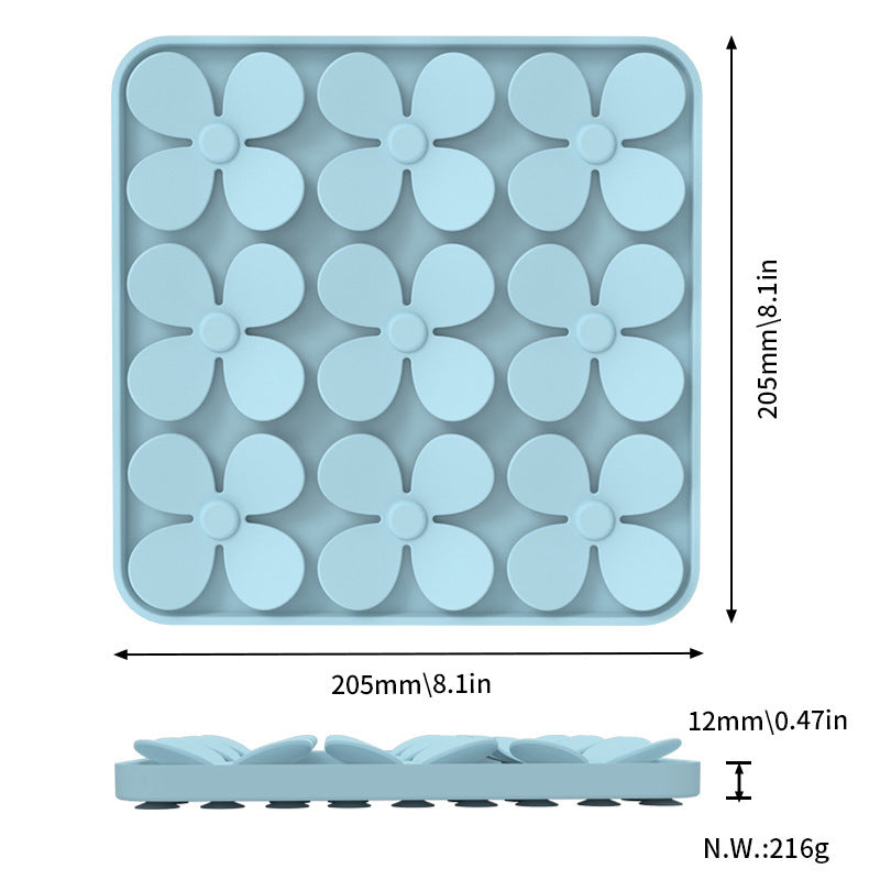 KFX-5536829 Washable Pet Dog Sniffing Toy Pad - Silicone Smell Exploration Mat in Green, Blue, Beige, Gray