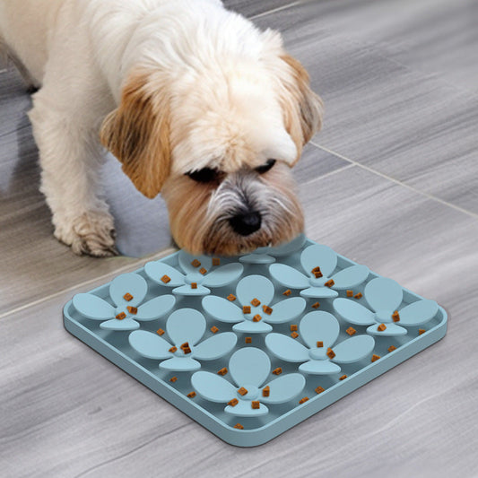 KFX-5536829 Washable Pet Dog Sniffing Toy Pad - Silicone Smell Exploration Mat in Green, Blue, Beige, Gray