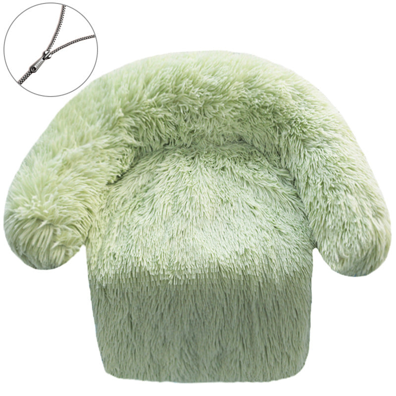 KFX-5537085 Removable & Washable Plush Pet Bed with Integrated Blanket for Dogs