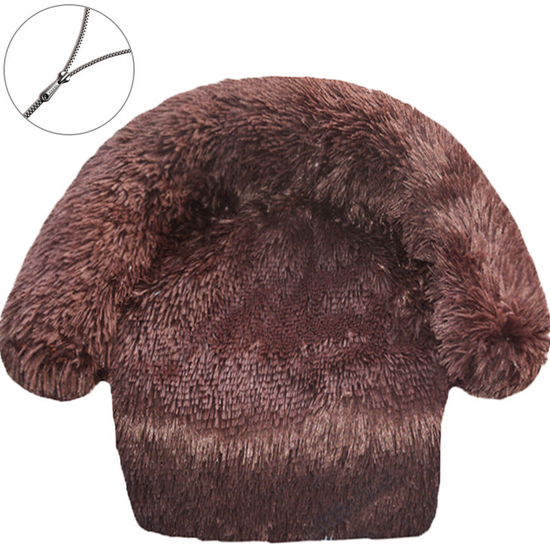 KFX-5537085 Removable & Washable Plush Pet Bed with Integrated Blanket for Dogs