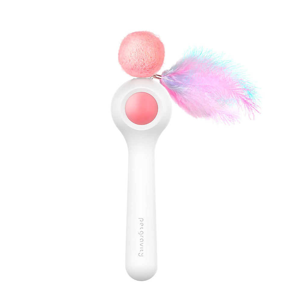 KFX-5537853 Automatic Telescopic Cat Teaser Stick with 1.5m Line and Wool Ball - Pink