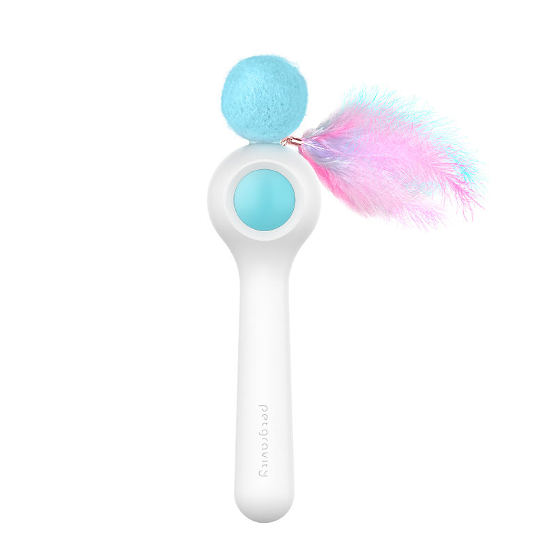 KFX-5537853 Automatic Telescopic Cat Teaser Stick with 1.5m Line and Wool Ball - Pink