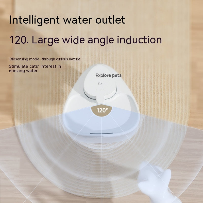 KFX-5538877 Cat Water Fountain with Induction Water Outlet and 2L Capacity