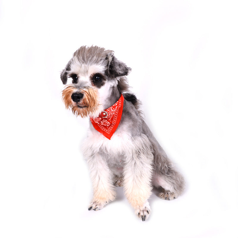 KFX-5540797 Triangular Pet Dog Scarf in Pink, Blue, Black, and Red - PU Material for All Seasons