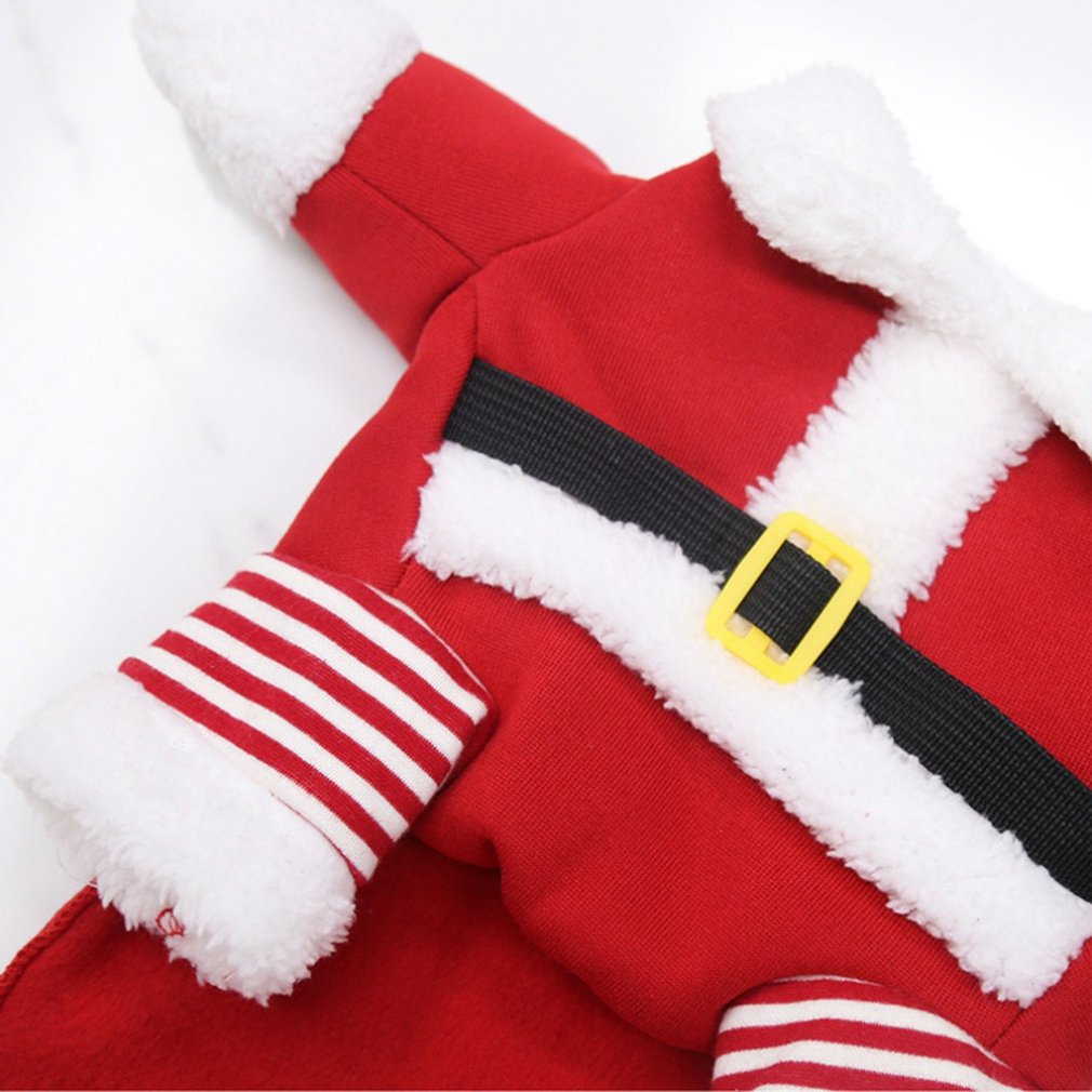KFX-5541181 Fleece Pet Clothes with Hat for Autumn and Winter, Cozy Saddle Design, Red