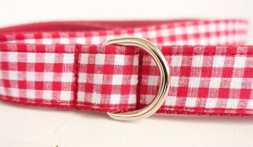 KFX-5542589 Red Plaid Polyester Pet Collar - Stylish and Durable Choice for Pet Control and Comfort