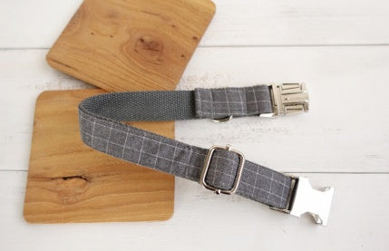 KFX-5542589 Red Plaid Polyester Pet Collar - Stylish and Durable Choice for Pet Control and Comfort