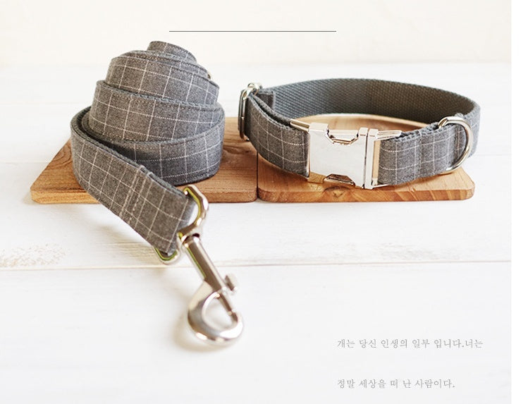 KFX-5542589 Red Plaid Polyester Pet Collar - Stylish and Durable Choice for Pet Control and Comfort