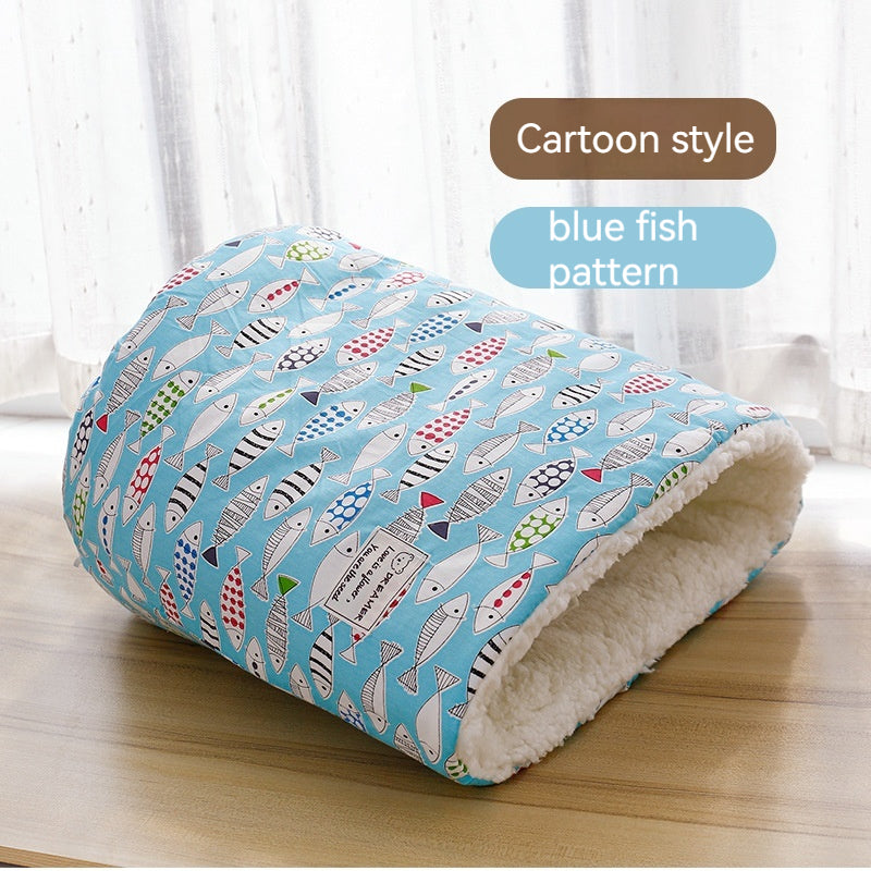 KFX-5542845 Cotton Velvet Cat Nest in Round Large Barrel Design - Soft and Cozy for Cats
