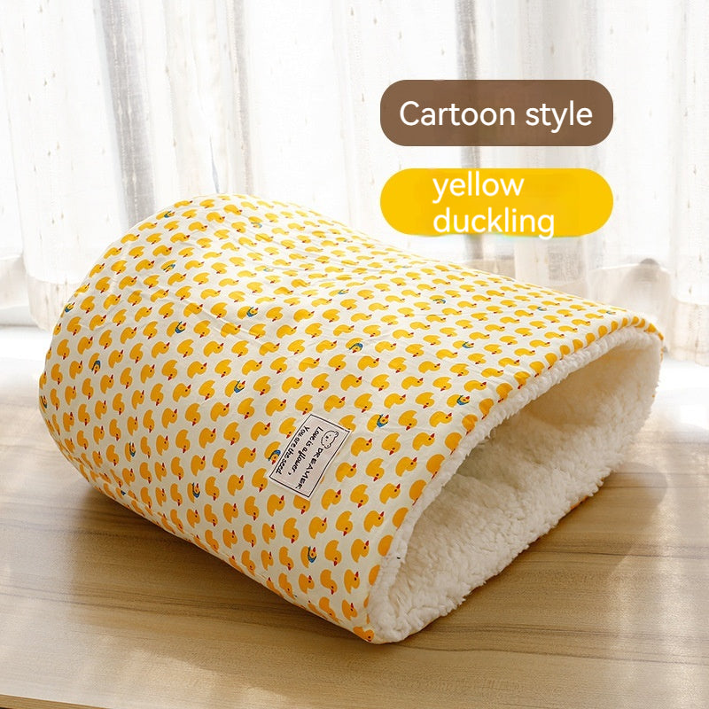 KFX-5542845 Cotton Velvet Cat Nest in Round Large Barrel Design - Soft and Cozy for Cats