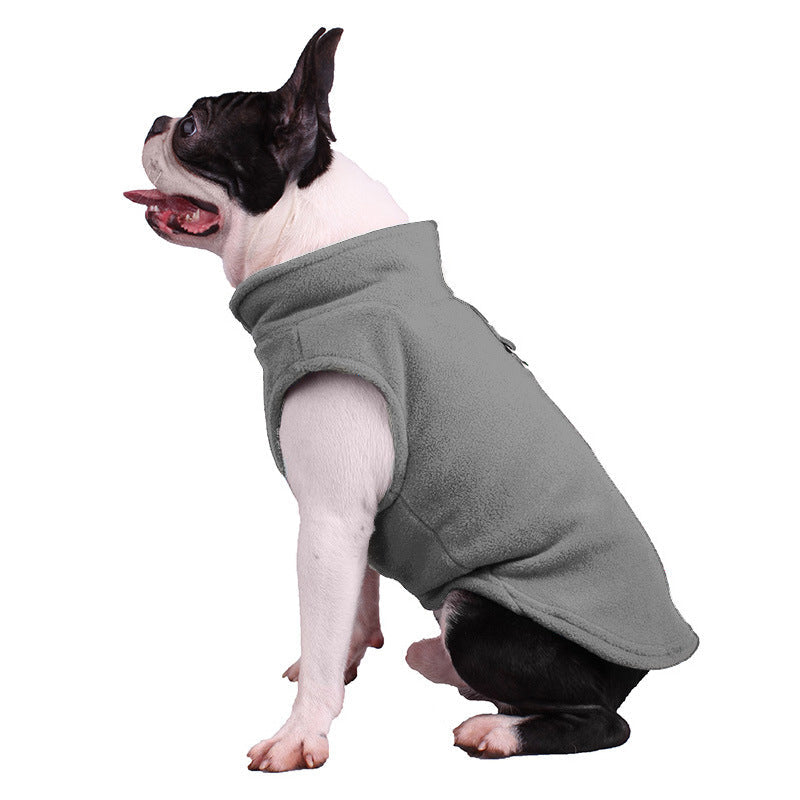 KFX-5543869 Fluffy Polar Fleece Dog Hoodie - Warm Solid Color Sweater for Small to Medium Dogs