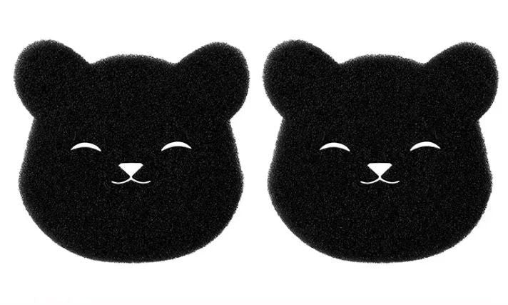 KFX-5544381 Reusable Bear Shape Cleaning Sponge Balls for Laundry & Pet Hair Remover - 2 Pack