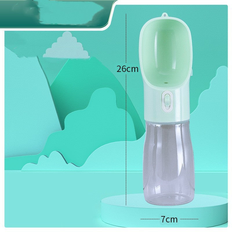 KFX-5544637 Portable Dog Water Bottle and Bowl with High-Temperature Resistant Plastic, 458ml Capacity, Easy to Clean and Use, Available in Four Colors