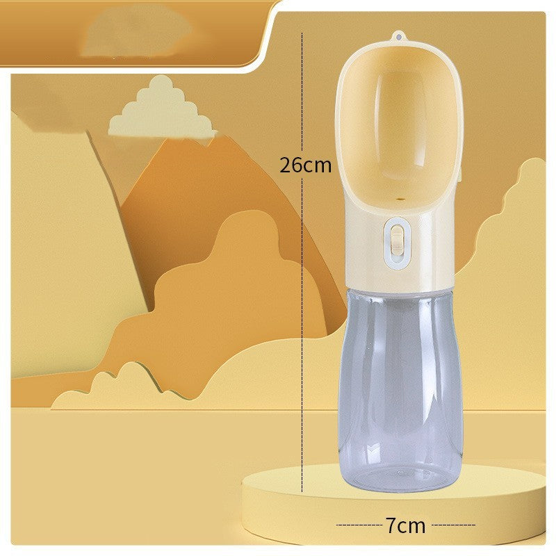 KFX-5544637 Portable Dog Water Bottle and Bowl with High-Temperature Resistant Plastic, 458ml Capacity, Easy to Clean and Use, Available in Four Colors