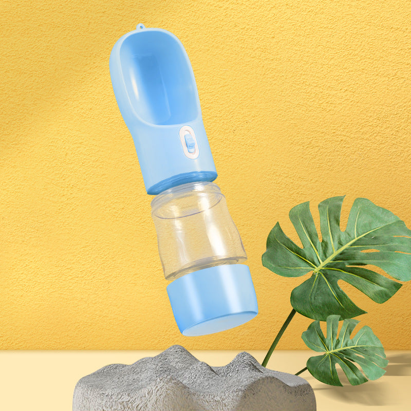 KFX-5544637 Portable Dog Water Bottle and Bowl with High-Temperature Resistant Plastic, 458ml Capacity, Easy to Clean and Use, Available in Four Colors