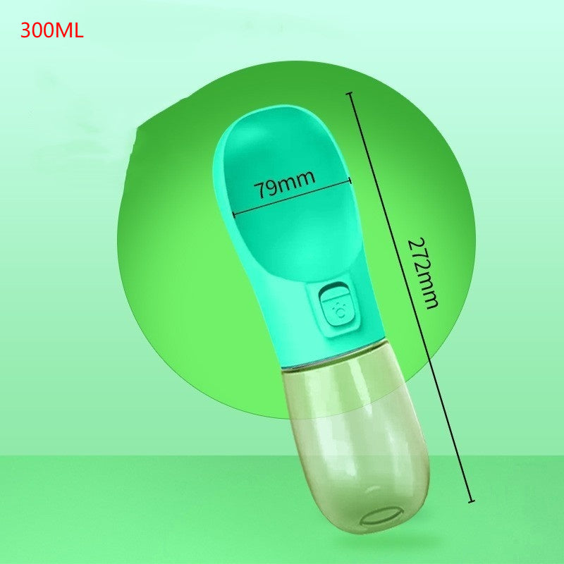 KFX-5544637 Portable Dog Water Bottle and Bowl with High-Temperature Resistant Plastic, 458ml Capacity, Easy to Clean and Use, Available in Four Colors