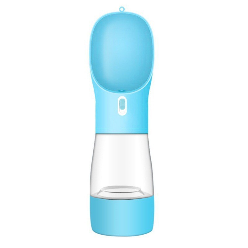 KFX-5544637 Portable Dog Water Bottle and Bowl with High-Temperature Resistant Plastic, 458ml Capacity, Easy to Clean and Use, Available in Four Colors