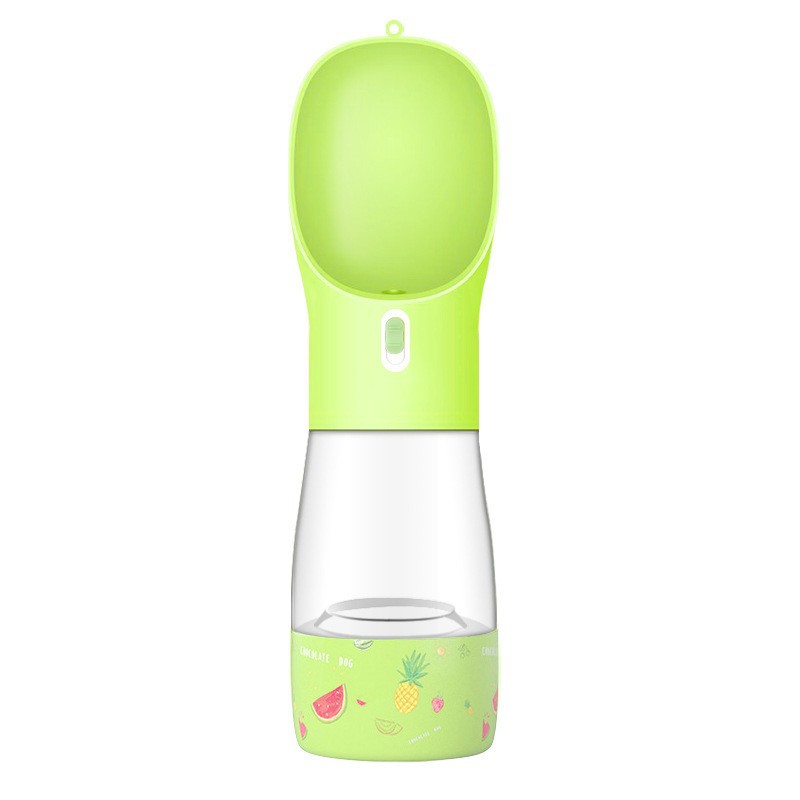 KFX-5544637 Portable Dog Water Bottle and Bowl with High-Temperature Resistant Plastic, 458ml Capacity, Easy to Clean and Use, Available in Four Colors