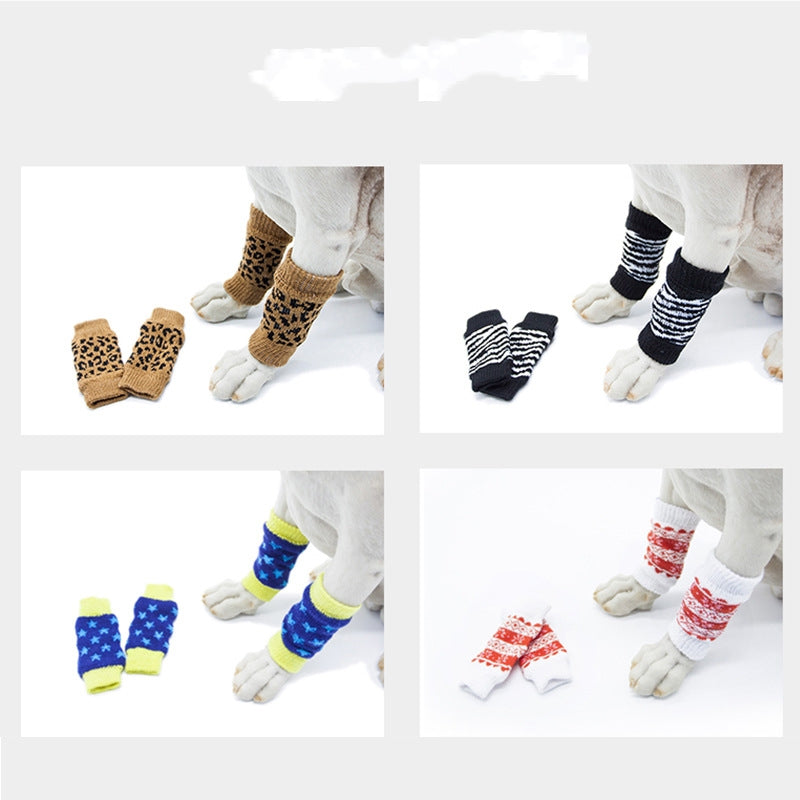 KFX-5545405 Pet Dog Knee Pads and Anti-Slip Socks for Dirt Protection – Cotton, Sizes S-XXL