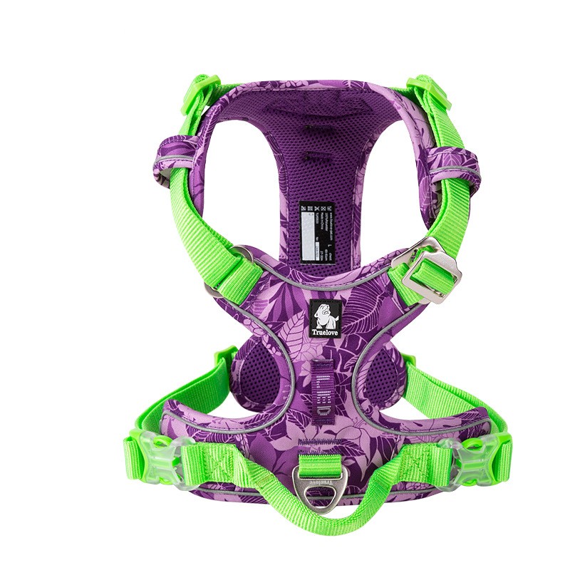 KFX-5547837 Camouflage Dog Chest Strap with Reflective Material and Hand-Holding Rope