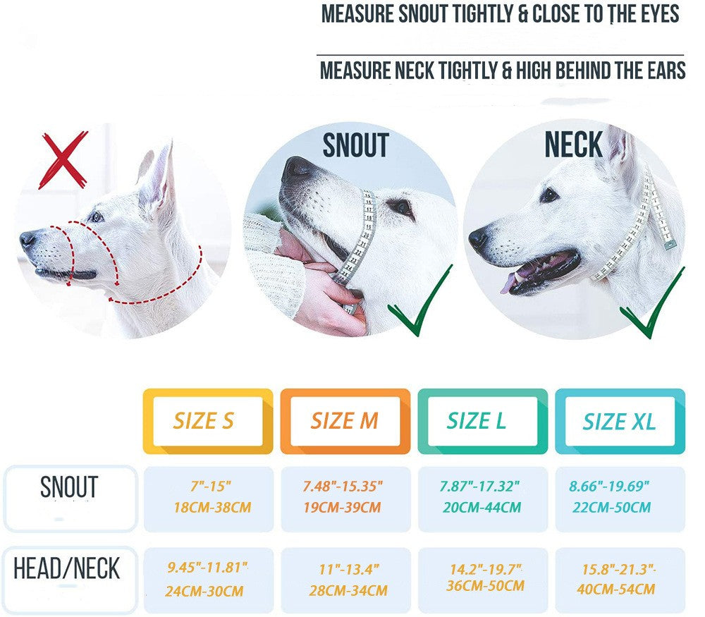 KFX-5548221 Nylon Dog Muzzle for Controlling Barking and Biting - Available in Red, Blue, Orange, Sizes S-XL