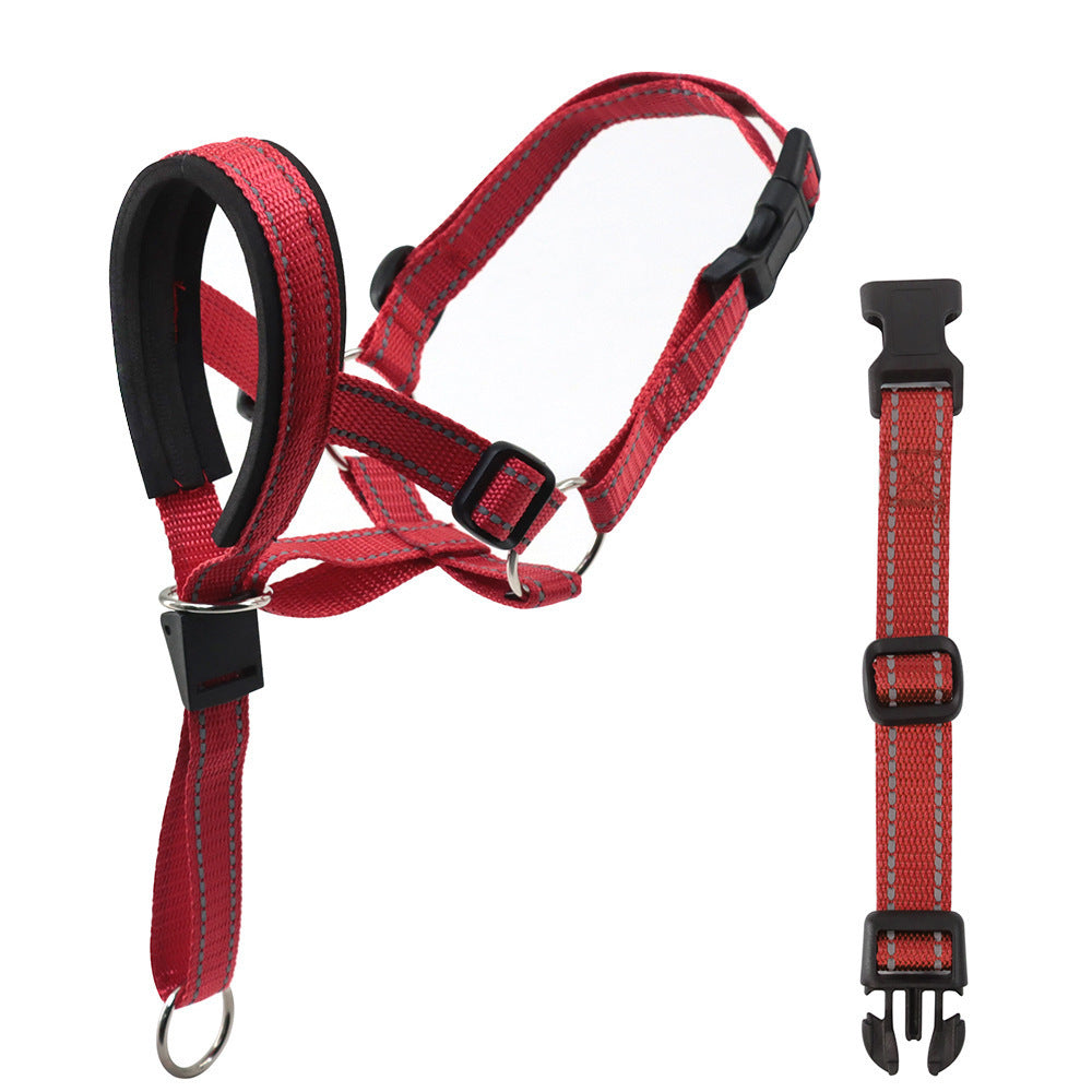 KFX-5548221 Nylon Dog Muzzle for Controlling Barking and Biting - Available in Red, Blue, Orange, Sizes S-XL