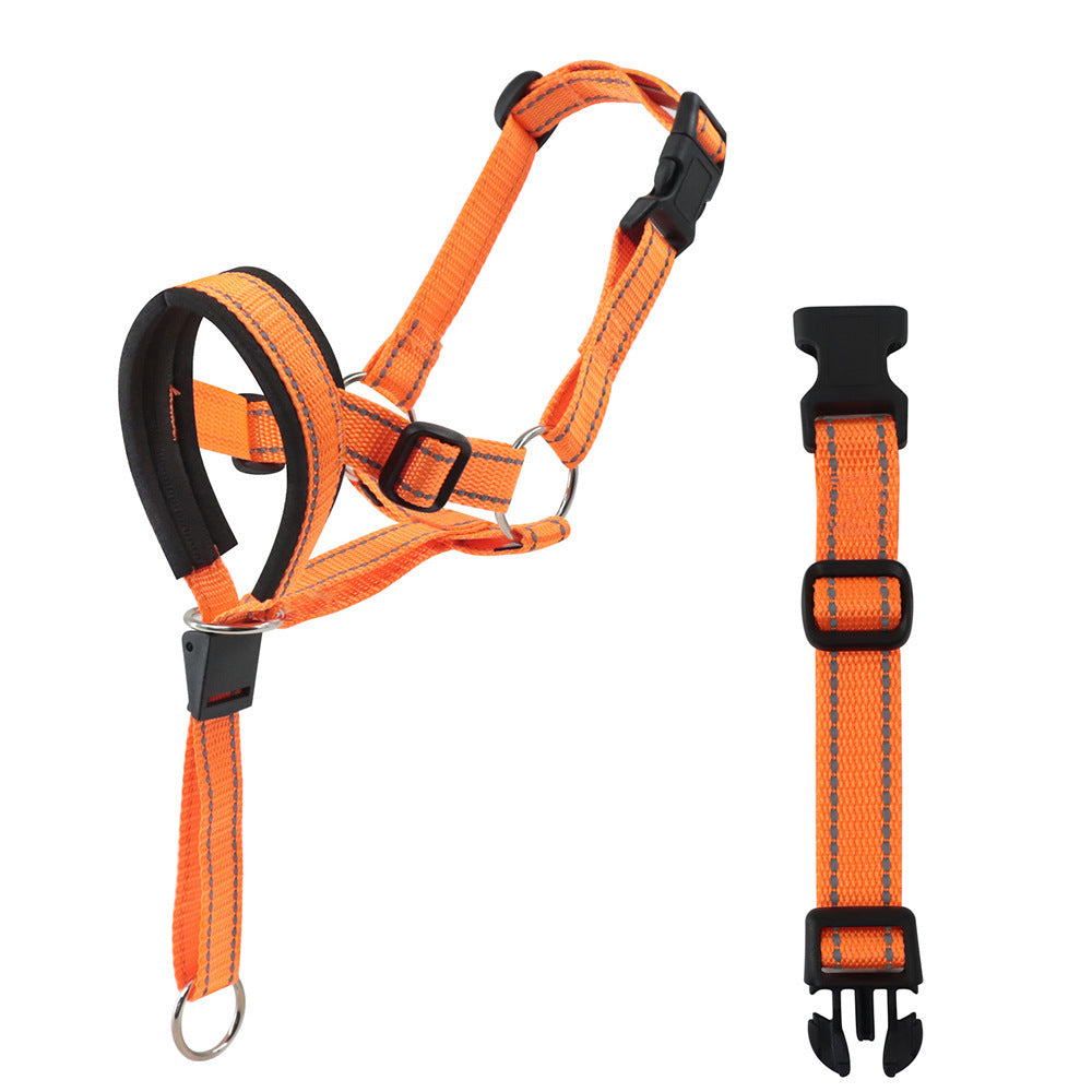 KFX-5548221 Nylon Dog Muzzle for Controlling Barking and Biting - Available in Red, Blue, Orange, Sizes S-XL