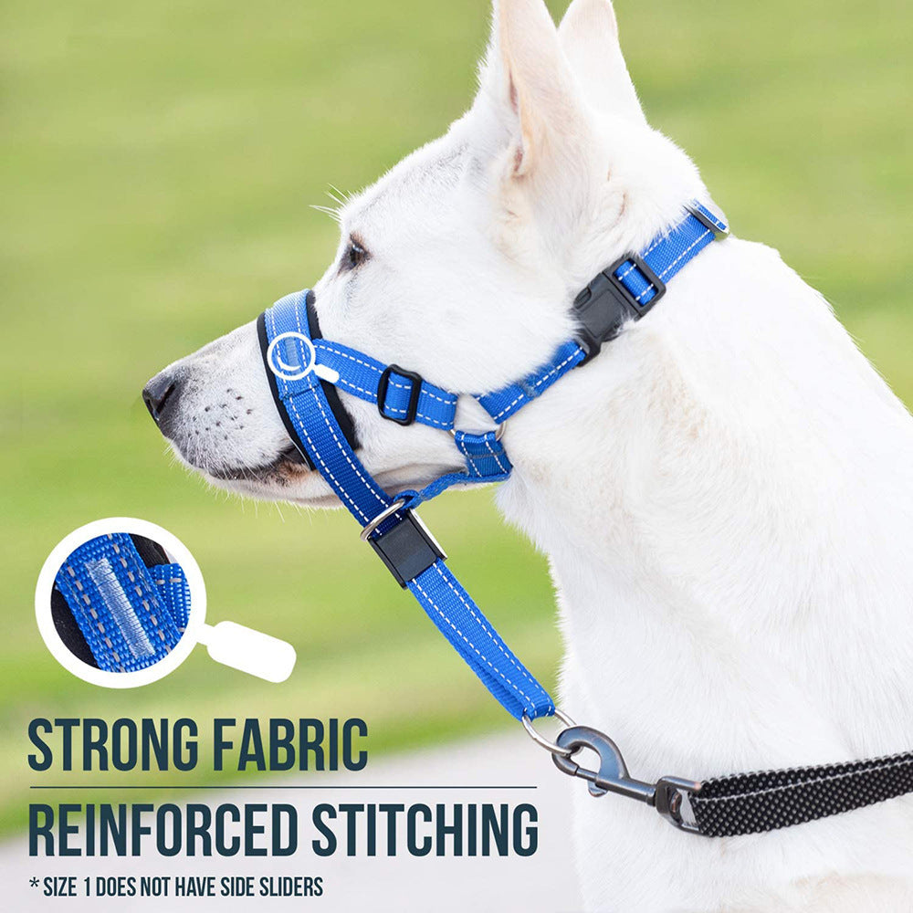 KFX-5548221 Nylon Dog Muzzle for Controlling Barking and Biting - Available in Red, Blue, Orange, Sizes S-XL