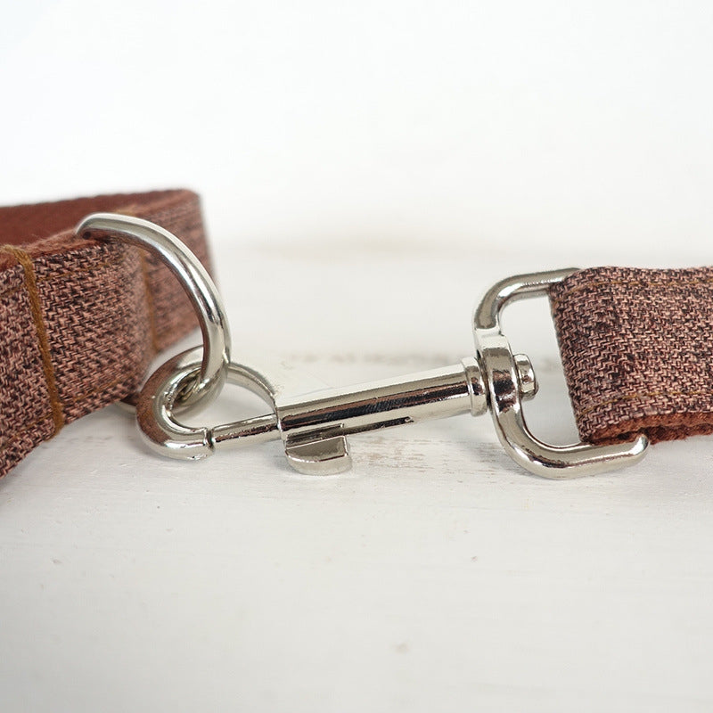 KFX-5548349 Thick Double-Layer Tear-Resistant Dog Collar and Leash Set – Brown Suit for Small to Extra Large Dogs