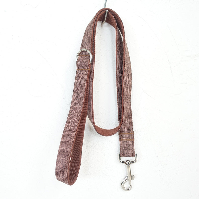 KFX-5548349 Thick Double-Layer Tear-Resistant Dog Collar and Leash Set – Brown Suit for Small to Extra Large Dogs