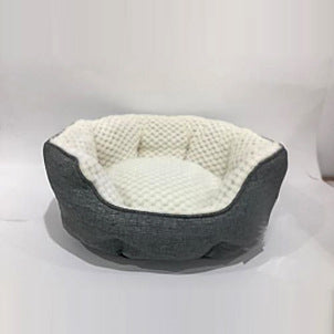 KFX-5548605 Cozy High Rest Nest Cat Bed with Backrest for Small and Medium Pets - Dark Gray, 50x50x20CM