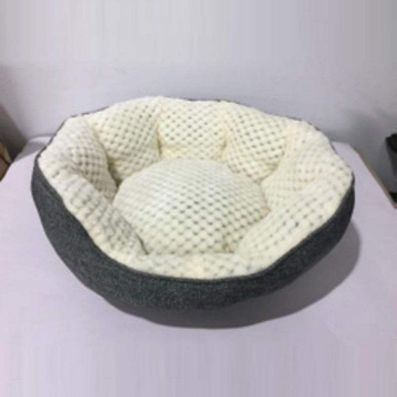 KFX-5548605 Cozy High Rest Nest Cat Bed with Backrest for Small and Medium Pets - Dark Gray, 50x50x20CM