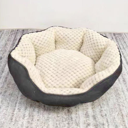 KFX-5548605 Cozy High Rest Nest Cat Bed with Backrest for Small and Medium Pets - Dark Gray, 50x50x20CM
