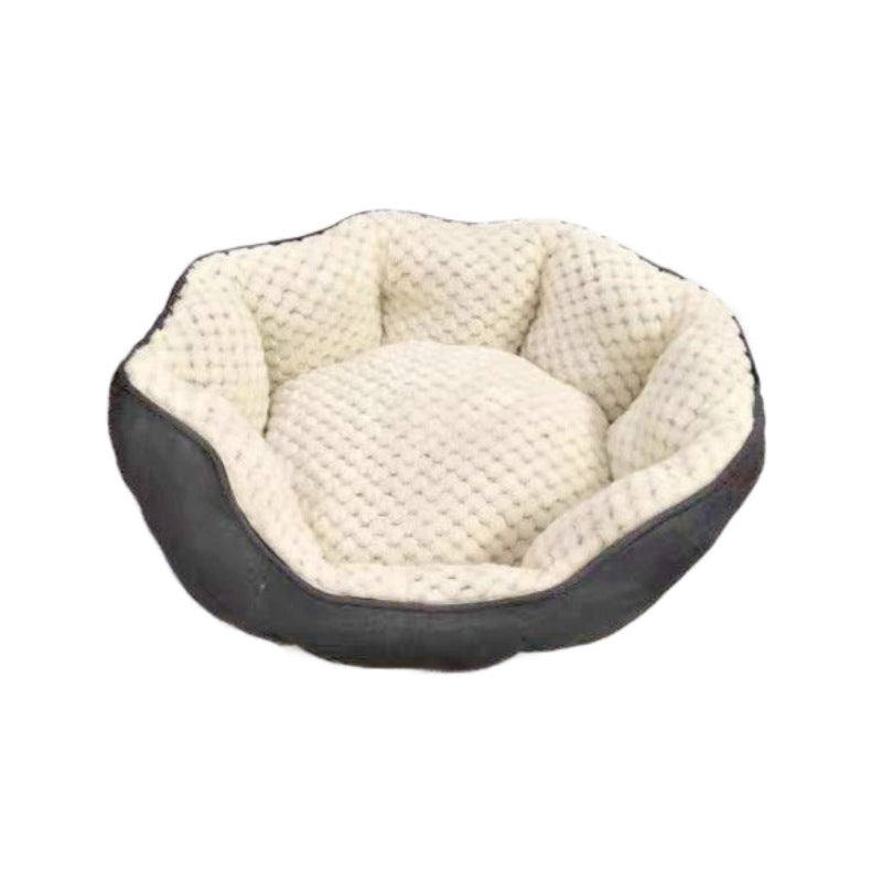 KFX-5548605 Cozy High Rest Nest Cat Bed with Backrest for Small and Medium Pets - Dark Gray, 50x50x20CM