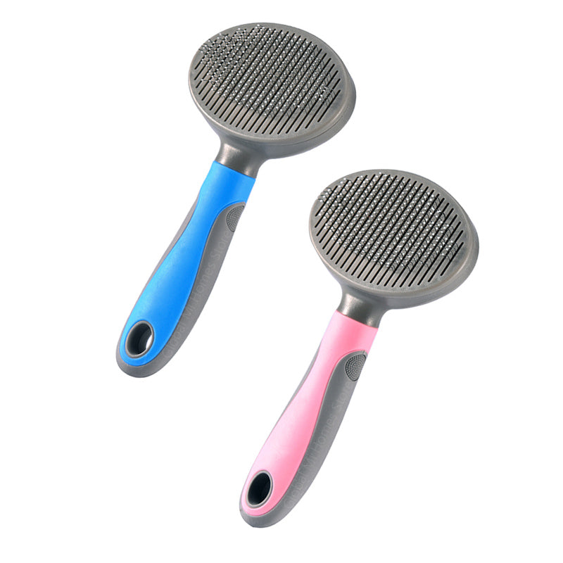 KFX-5550141 Pet Grooming Steel Needle Brush - Durable Plastic Handle in Blue and Pink