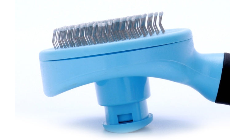 KFX-5550141 Pet Grooming Steel Needle Brush - Durable Plastic Handle in Blue and Pink